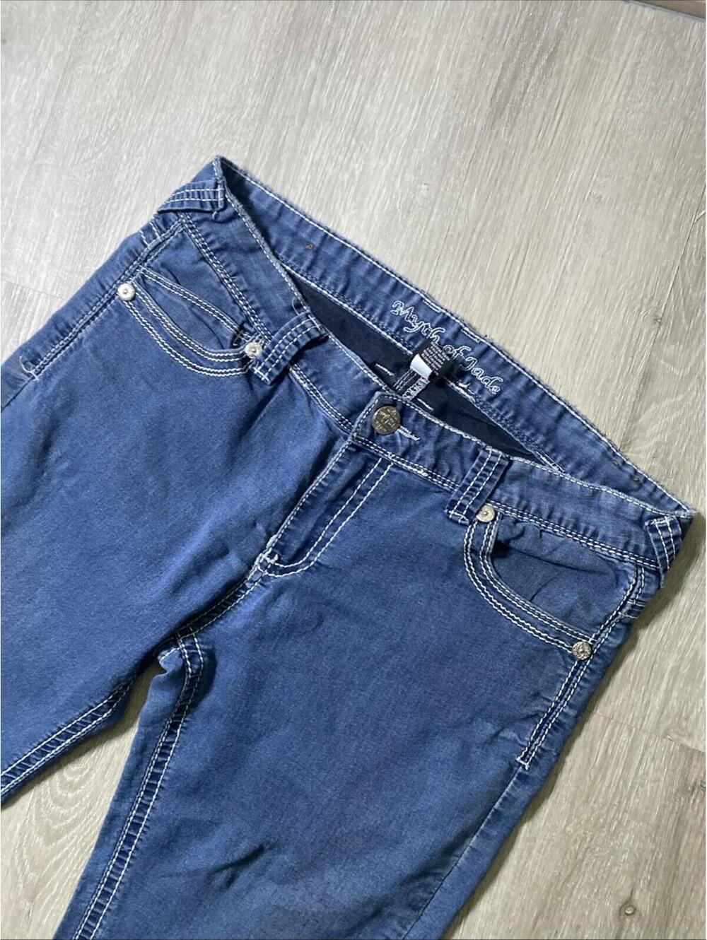 Myth Of Jade Jeans Size 10 Skinny Blue Embroidered Women’s Denim Stretch